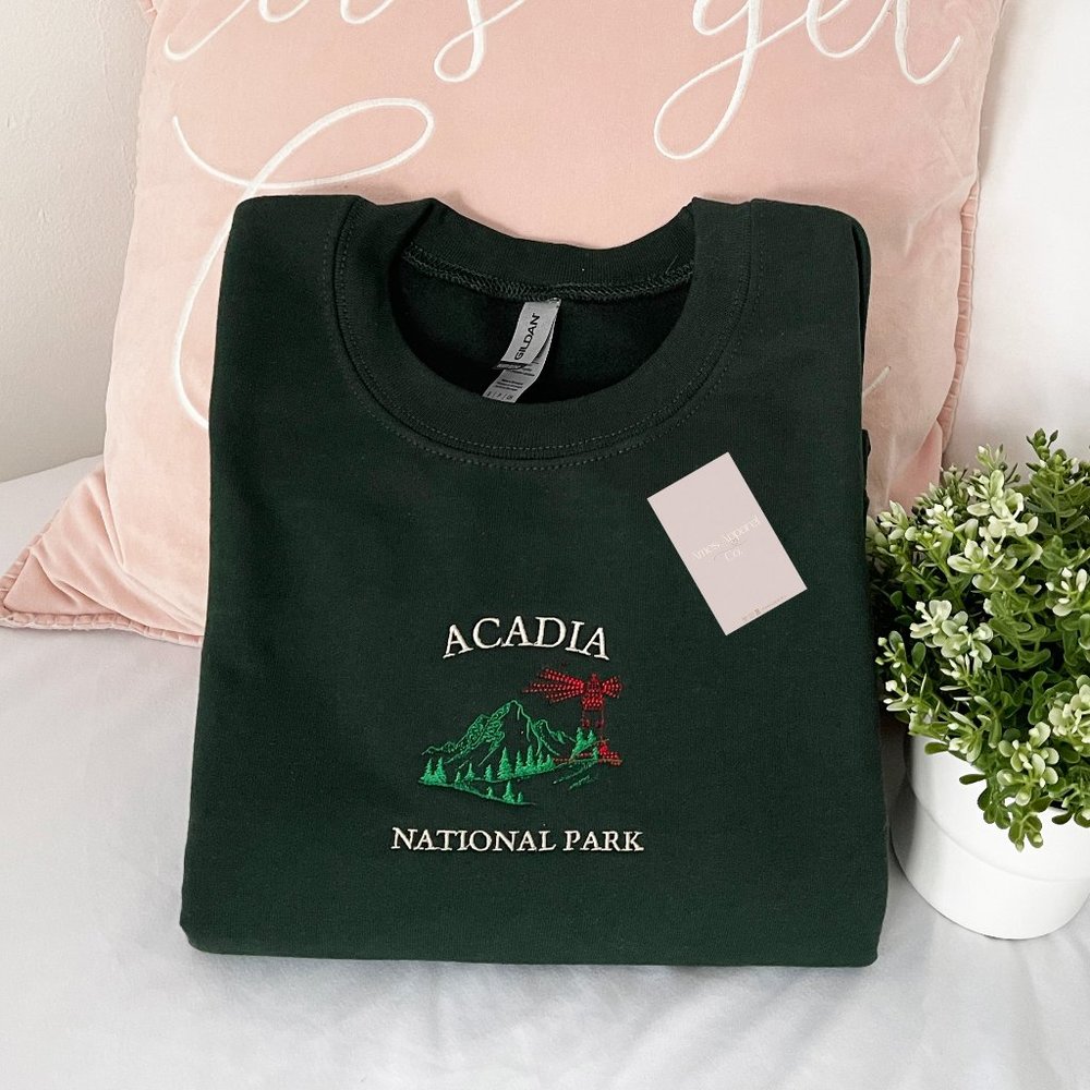 Acadia National Park Embroidered Crewneck
